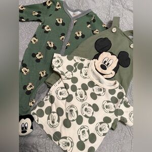 Mickey Mouse Overall w/Shirt & Onsie